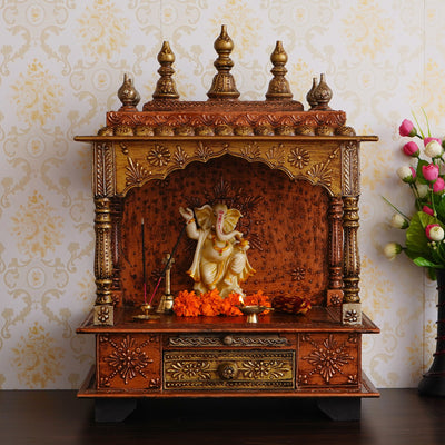 Mandir | Corner Mandir | Classic Design 01 - view 1