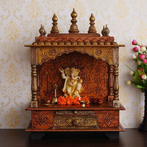 Mandir | Corner Mandir | Aura Design 03 - view 2