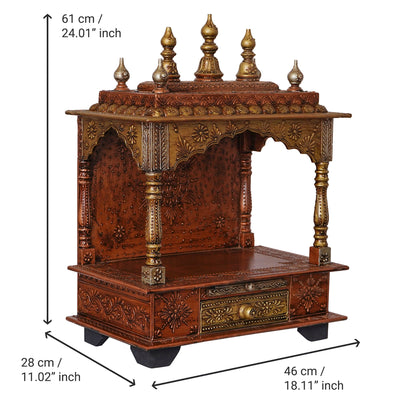 Mandir | Corner Mandir | Divine Design 04 - view 1