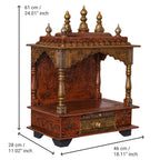 Mandir | Corner Mandir | Classic Design 01 - view 4